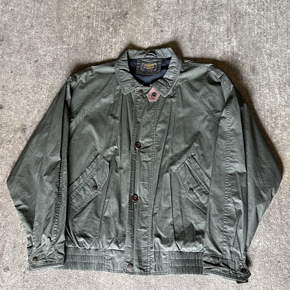 Vtg Aviator By Zero King Navigator  Bomber Jacket Men L Flight Cloth Red